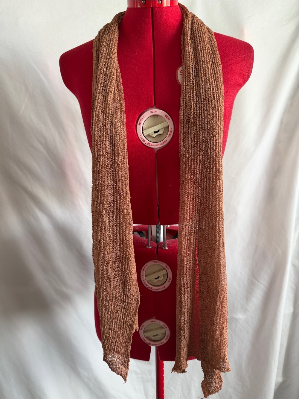 Lightweight Brown Open-Weave Women’s Scarf by